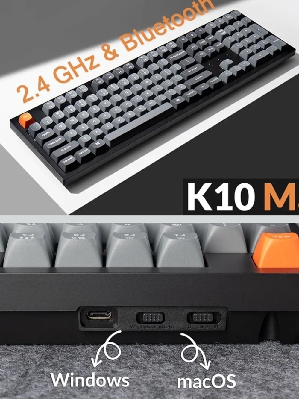 Mechanical KeyboardKeychron K10 Max Wireless Mechanical Keyboard RGB Hot Swap QM - Picture 5 of 6